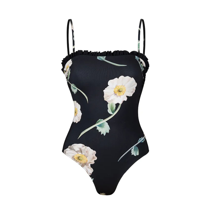 Bandeau Frilled Printed Swimsuit Set(s)